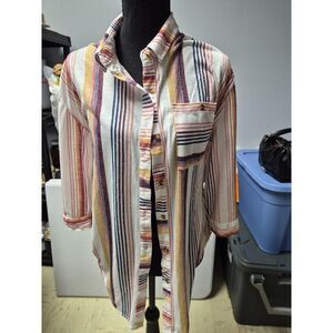 Love Potion vertical striped button-down
